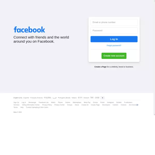 Facebook – Anmelden oder Registrieren